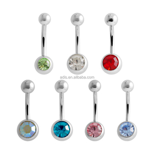 Mejor Venta de acero inoxidable 316L externamente roscado Piercing joyería ombligo anillo del vientre - Product Image 1