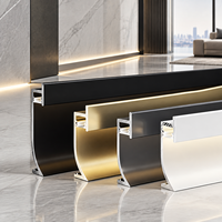 Nouvelle plinthe LED en aluminium avec éclairage pour la décoration murale, plinthe murale, garnitures de sol, plinthe en aluminium