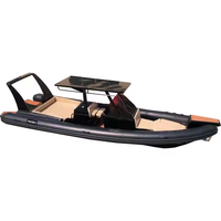 Bateau gonflable en aluminium de luxe noir Deep v Hull 29ft RIB860 Hypalon/Orca avec dessus en T pour la famille à vendre