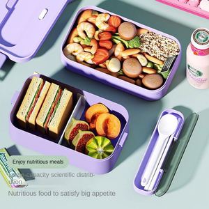 Office Workers and Students High-Quality Appearance <b>Large</b> Capacity Microwaveable Partitioned Plastic Lunch <b>Box</b> With Tableware - Product Image 2