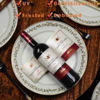 Etiquetas Adhesivas de Papel Personalizables de Primera Calidad con Textura Plateada en Relieve, Resistentes al Agua, para Whisky, Vodka, Cerveza, Jugo, Vino