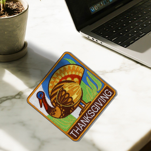 Maßgefertigte Türkei-Erntedankfest-Stickerei-Patches für Kleidung Geschenke Aufbügelbare Abzeichen Fabrik OEM-Anbieter Jacken - Product Image 3