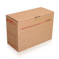 Boîte en carton kraft ondulé pour emballage, petite boîte de transport logistique, couvercle rabattable, colis renforcé pour coursier, épaissi pour supermarché