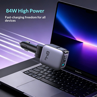 Chargeur de voiture rétractable 4-en-1 84W en gros avec adaptateur allume-cigare USB-C PD 45W PPS pour Apple et Android CE RoHS FCC