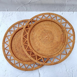 Assiettes de présentation en rotin de haute qualité, ensemble de décoration de table décorative pour les fêtes, les mariages, les centres de table, la décoration de la cuisine - Product Image 6