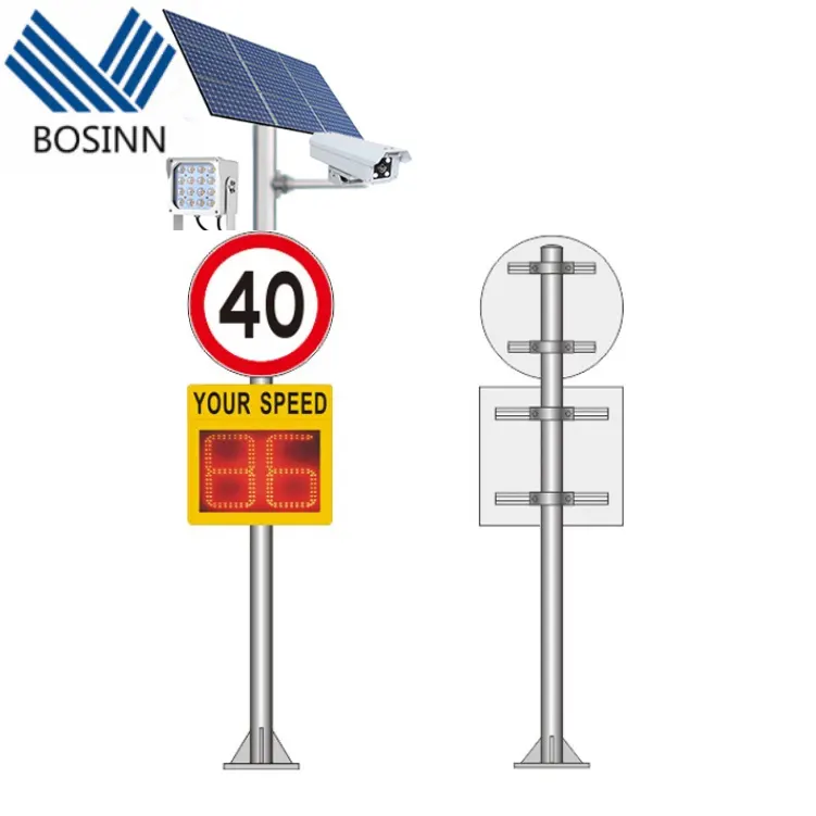 Digitaal Verkeersbord Rader Detective Snelheidslimiet Bord Display Doppler Radardetector Snelheid Cctv Ip Camera