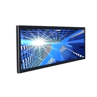 Écran numérique de barre d'étagères personnalisé, affichage LCD super large pour la publicité dans les centres commerciaux et les magasins de détail, bande extensible