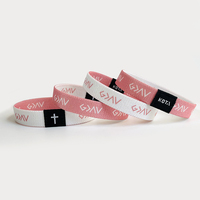 Bracelet en tissu élastique de couleur unie personnalisé sans étiquette tissée, bracelet événementiel réutilisable, fabricant