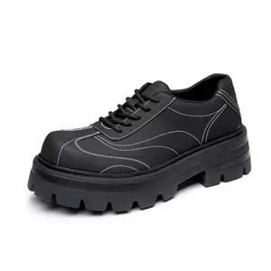 XZR sepatu Loafer kulit Matte Logo kustom sepatu pantofel Derby kaki besar sol Lug antiselip Mikey atas grosir sepatu formal