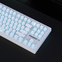 Clavier ZORNHER ZH870 Blanc Royal Light 88 touches RVB rétroéclairé programmable à échange à chaud mécanique sans fil tri-mode pour le jeu et le bureau