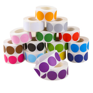 500 uds/rollo 1 pulgada de color circular autoadhesivo etiquetas adhesivas sobre sellado, decoración de regalo etiqueta redonda de color sólido - Product Image 5