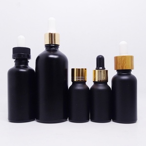5ml 10ml 15ml 20ml 30ml 50ml 100mlUV Protection Matte Black Glass Cosmetic Oil Dropper <b>Bottle</b> Lotion Spray <b>Pump</b> <b>Bottle</b> Container - Product Image 3