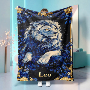Couverture en flanelle à motifs zodiacaux, couverture de sieste légère et résistante à la décoloration pour la chaleur hivernale, impression personnalisée, vente en gros - Product Image 2