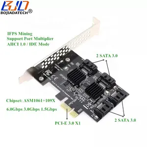 4 SATA 3.0 7 핀 커넥터 PCI 익스프레스 X1 PCI-E 1X 확장 컨트롤러 카드 6Gbps 하드 디스크 드라이브 HDD 용