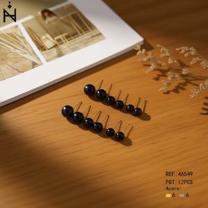 Ziinlife Set di tre paia di orecchini con perle finte nere dal design minimalista per donna da indossare tutti i giorni in acciaio inossidabile - Product Image 3