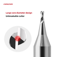 Fraise à double dent micro-mini en carbure de tungstène pour CNC, diamètre 0,1-0,9 mm, queue de 4 mm, OEM 55HRC