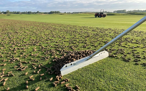 Râteau de golf professionnel pour l'élimination des boules de terre et la réparation des pelouses, avec long manche en aluminium - Product Image 6