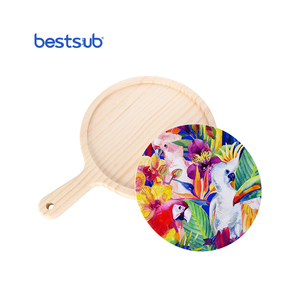 Tavola di formaggio rotonda 2017 per regali di Natale eco-friendly piatto di <span class=keywords><strong>legno</strong></span> piatto di sublimazione spazi vuoti per campeggio PZPR22 piastrelle di ceramica - Product Image 1