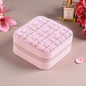 Caja Organizadora de Joyería de Lujo al por Mayor, Mini Estuche para Aretes, Collares y Anillos con Cierre y Espejo, Caja de Regalo para Joyería - Product Image 3