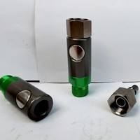 Acoplamiento de Conexión Rápida Intercambiable Compatible con Estilo SATA, para Pulverización de Pintura, Accesorio Hidráulico para Gas, Cabeza Hexagonal, Forma Recta