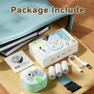 Mini Impresora de Etiquetas HD de 57 mm, Batería de 1300 mAh, Resolución de 203 dpi, Sin Tinta, para Estudiantes, Aprendizaje en Casa, 3 Rollos de Consumibles - Product Image 4
