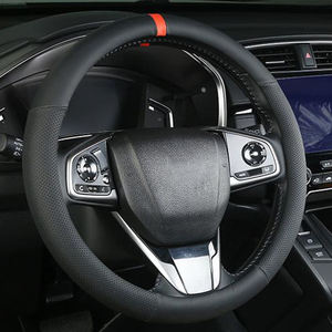 Housse de <span class=keywords><strong>volant</strong></span> de voiture de luxe haut de gamme antidérapante en <span class=keywords><strong>cuir</strong></span> respirant 38 cm, taille universelle - Product Image 2