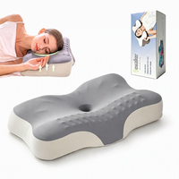 Oreiller cervical de luxe personnalisé en mousse à mémoire de forme, design ergonomique papillon, contour ergonomique, housse lavable, pour dormeurs latéraux, soulagement des douleurs cervicales et dorsales
