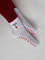 Chaussettes de Pilates personnalisées antidérapantes avec logo brodé respirantes pour femmes