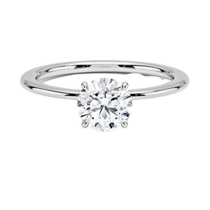 Anillo de compromiso clásico blanco plateado con cristal brillante, joyería para propuesta de matrimonio, regalo romántico para mujer - Product Image 1