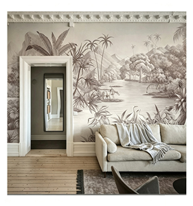 Mural de Pared Geométrico Estilo Art <span class=keywords><strong>Deco</strong></span>, Pintado a Mano en Gris, Tamaño Personalizado, Revestimiento de Pared para Villa, Apartamento, Cafetería, Transferencia Térmica - Product Image 6