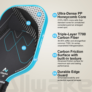 Tecnología de Superficie Cargada para Potencia y Sensación, Completamente Recubiertas en Fibra de Carbono, Aprobadas por la USAP, Palas de Pickleball Profesionales - Product Image 4