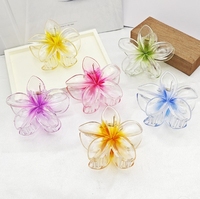 Pince à cheveux en plastique motif fleur d'œuf et coiffe vietnamienne - Pince à cheveux magnolia violette - Accessoire pour l'arrière de la tête - Pince requin - Fermoir - Diwali Pâques