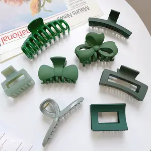 Accessori per fermagli per capelli antiscivolo da donna Clip artiglio per capelli in plastica verde per capelli spessi da ragazza
