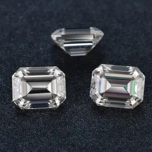 Loose Moissanite Emerald Cut D Color White Lab Created Gemstone For Jewelry Making - Product Image 1
