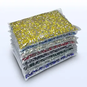 Atacado Bulk 14400pcs Strass Cristal hotfix Não Flat Back Pedras De Vidro De Alta Qualidade