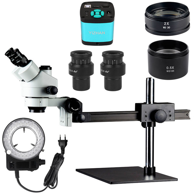 Digital Industrial Use Microscope Digital Video Camera Confocal Stereo Trinocular Microscope LED Light High Quality Illumination