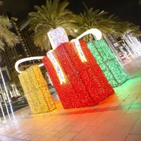 Centro comercial led exterior decorativo grande 3d caixa de presente de natal luzes