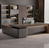 Escritorio Ejecutivo de Diseño Moderno en Forma de L para CEO, Gerente o Director, Muebles de Oficina de Lujo