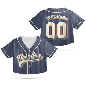 Maillot de baseball personnalisé à découpe sur mesure, nom et numéro d'équipe personnalisés, style vintage, chemise de supporter de baseball pour femmes et filles - Product Image 3