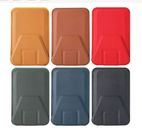 FD PH-HO-04 Kulit PU Universal Adjustable Folding Magnetic Phone Stand Wallet Cardholder Untuk Penggunaan Luar Ruangan Mendukung Ponsel 5.5-7.5 Inch