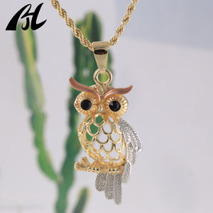 En çok satan zarif kristal kedi kolye sevimli Metal hayvan baykuş tasarım pirinç malzeme ile kadınlar için promosyon hediyeler - Product Image 1