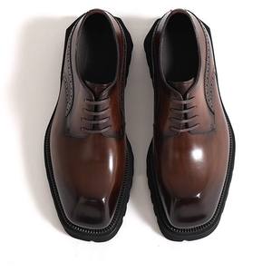 Chaussures habillées en cuir de luxe, cuir de vache de haute qualité, fabriquées à la main, chaussures décontractées imperméables pour hommes - Product Image 5