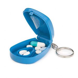 Plastic Mini Pill <b>Box</b> Keychain with Cutter Silk Screen Printing Logo Pill Case Travel Storage Advertising Gifts <b>Key</b> <b>Holders</b> - Product Image 6