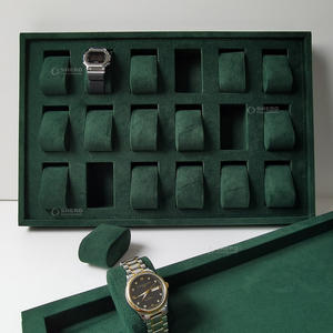 Bandeja de exhibición de relojes de alta gama Shero, material MDF con forro de microfibra suave, color personalizado para colección de relojes de lujo. - Product Image 2