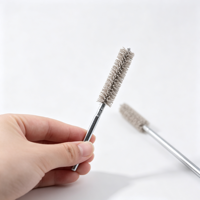 Brosse industrielle en fil d'aluminium oxyde abrasif, double tige, double spirale torsadée, non-abrasive, pour polissage