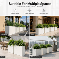 SEEYES Bac à plantes rectangulaire sur mesure en métal thermolaqué pour extérieur, jardinière en alliage d'aluminium pour projets paysagers urbains
