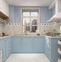 Ubin Dinding Keramik Lapis Kilap Berwarna 600x1200 untuk Dapur dan Kamar Mandi; Ubin Dinding Mewah Latar Belakang Biru Pink