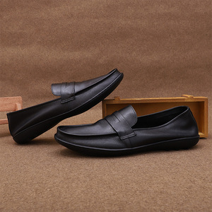 Mocassins pour hommes Atbuois, bout rond, cuir véritable, semelle souple, chaussures décontractées à enfiler - Product Image 3
