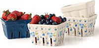 Cesta de cerámica para frutas, colador de frutas, decoración de fresas, cuenco para fruta, cestas Kawaii, tazón de cocina rosa