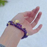 Bracelet de prière à 5 chapelets avec médaille miraculeuse en améthyste catholique à double couche pour cadeau de baptême/de première communion